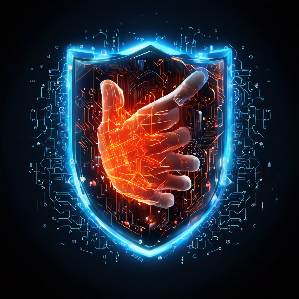 디지털 손이 방화벽 방패를 우회하여 취약한 웹 애플리케이션 서버로 악성 파일을 업로드하는 사이버 보안 위협과 해킹 시나리오를 묘사한 개념도입니다.