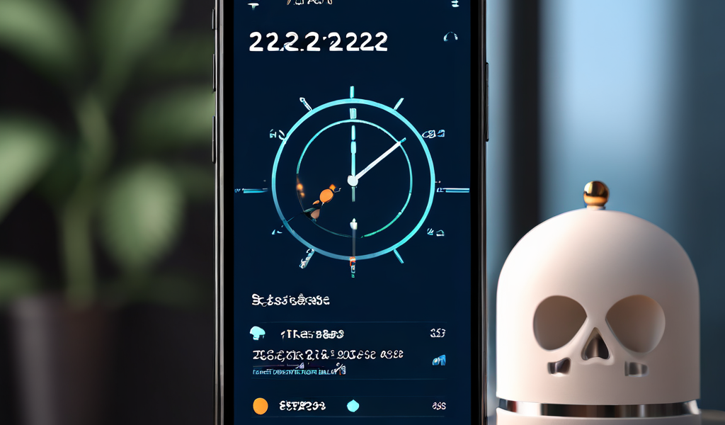 스마트폰 화면에서 알림이 지연되어 수신되고 있음을 나타내는 시계 모양 아이콘과 취소선이 그어진 벨 아이콘이 함께 표시된 모습을 보여줍니다.