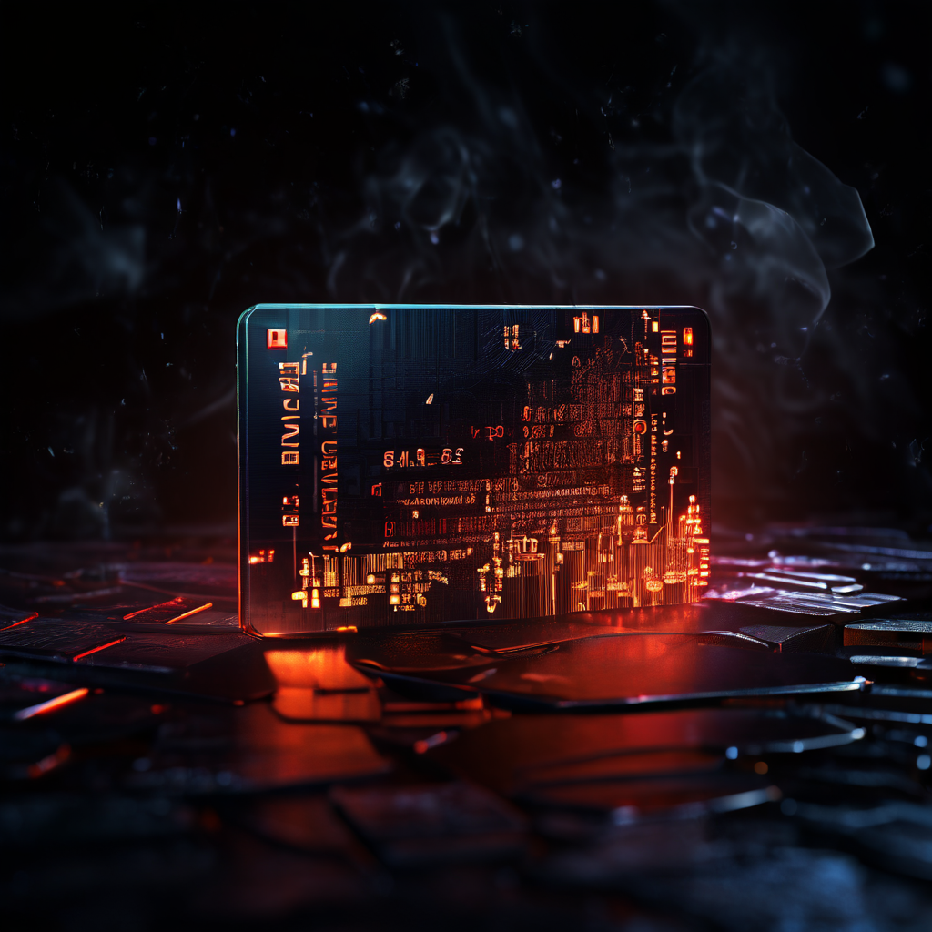 블록체인 네트워크의 암호화폐 거래를 상징하며, 어둠 속에 부분적으로 가려진 채 신비로운 빛을 발하는 디지털 지갑 주소가 공중에 떠 있는 모습을 묘사한 이미지입니다.