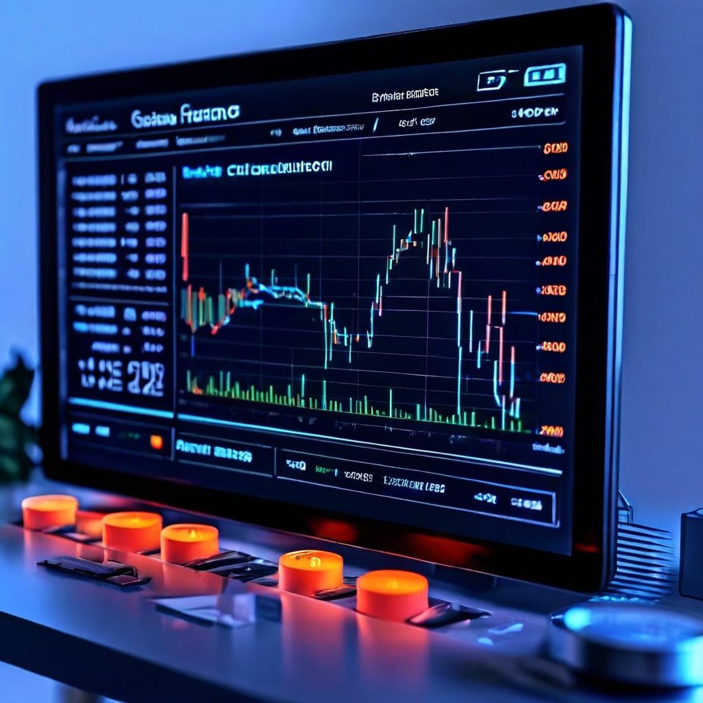 블록체인 거래의 가스 요금을 낮추는 슬라이더와 함께 하락 추세의 그래프가 표시된 디지털 대시보드로, 비용 효율적인 거래 설정을 설명합니다.