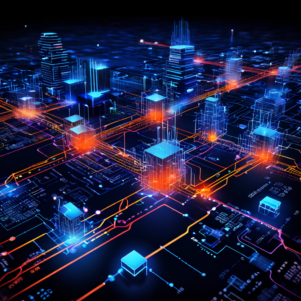 블록체인 네트워크의 혼잡한 데이터 경로와 급등하는 거래 수수료를 분석 그래프와 함께 시각화하여 체계의 부하 상태를 한눈에 보여주는 디지털 맵 이미지입니다.