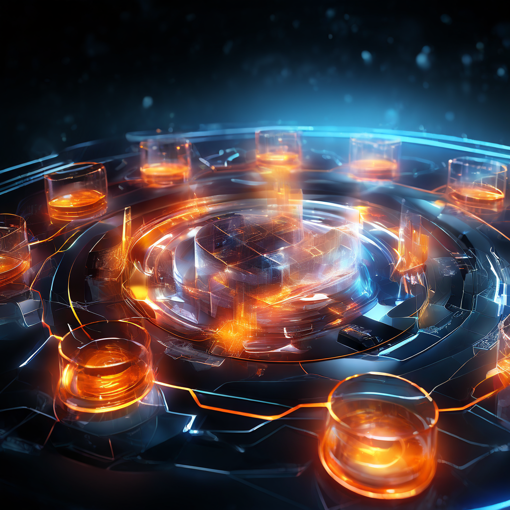 Futuristic close-up of a glowing digital interface showing abstract data paths and secure service layers for live session pattern...