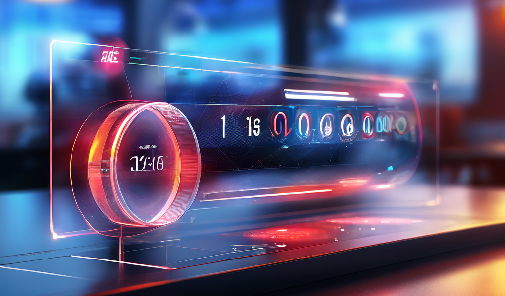 Digital countdown bar on a live baccarat table interface with layered glow and data paths.